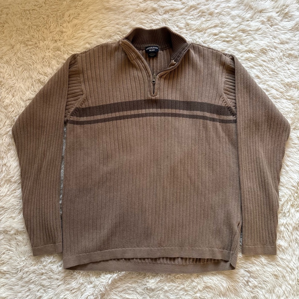 Canyon River Blues Men's Tan Zip-Up Sweater